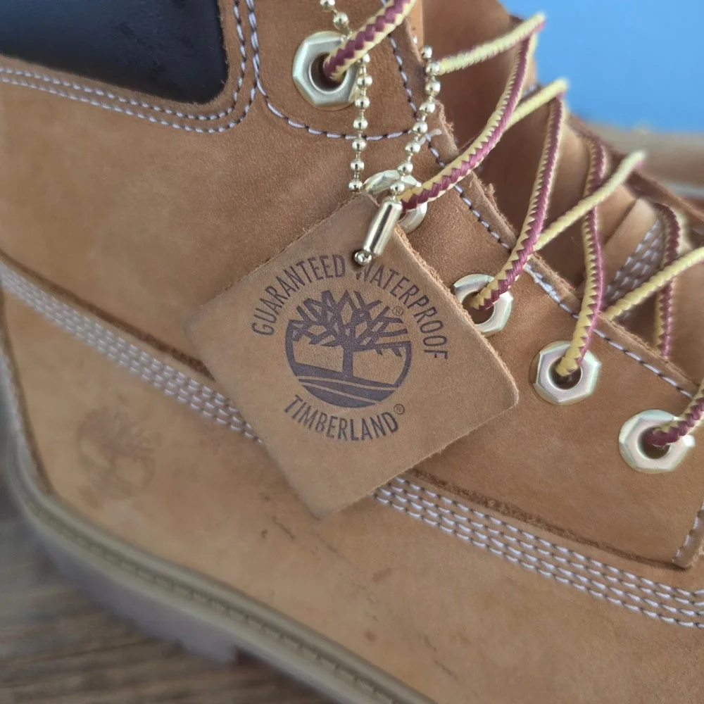 Timberland Mens 6 Inch Premium Waterproof Boots Wheat Tan Nubuck Soft Toe 7.5